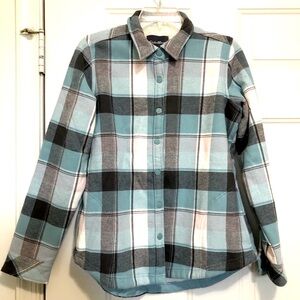 Eddie Bauer Flannel Plaid Sherpa Soft Shirt  Jacket